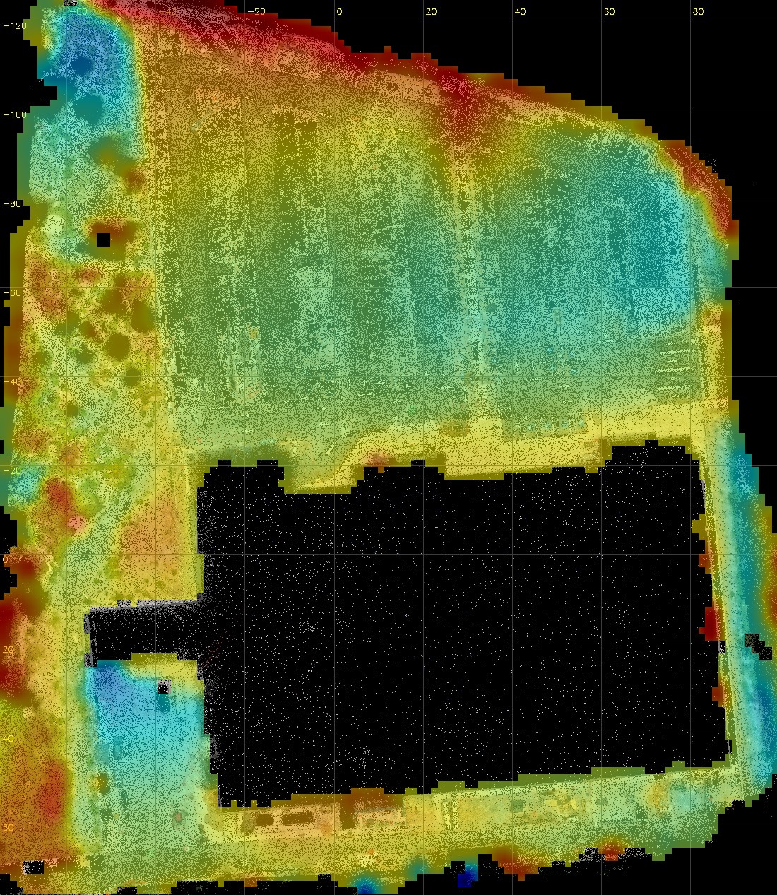 Mapa de calor de elevación del terreno